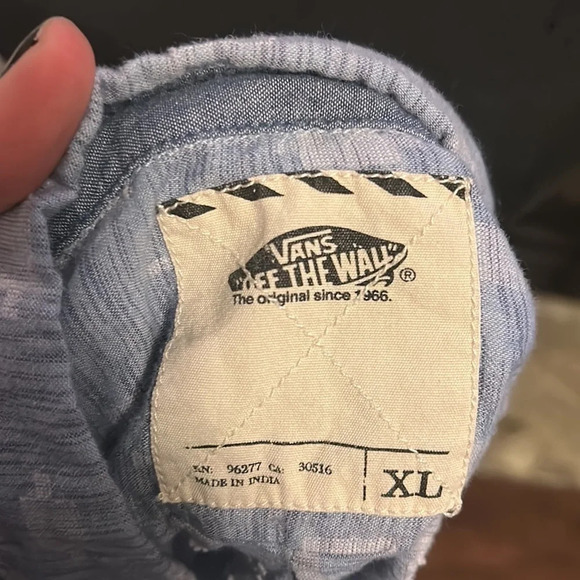 Blue Patterned Vans Button Up - Picture 4 of 4